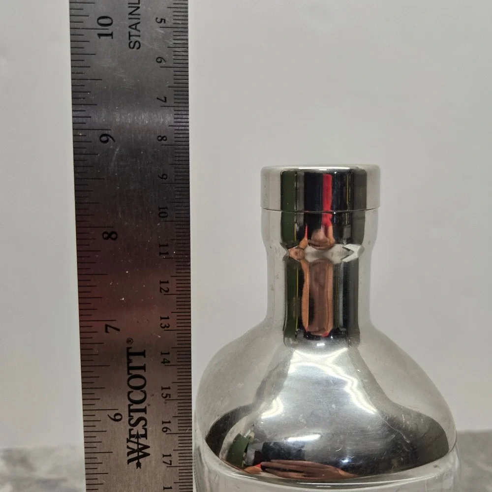 Avion Silver Tequila Glass Bottle Cocktail Shaker Stainless Steel Lid Barware